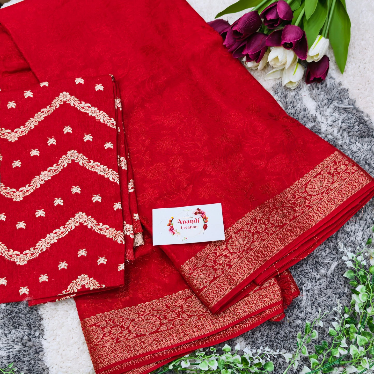 Viscous Floral Saree AS10