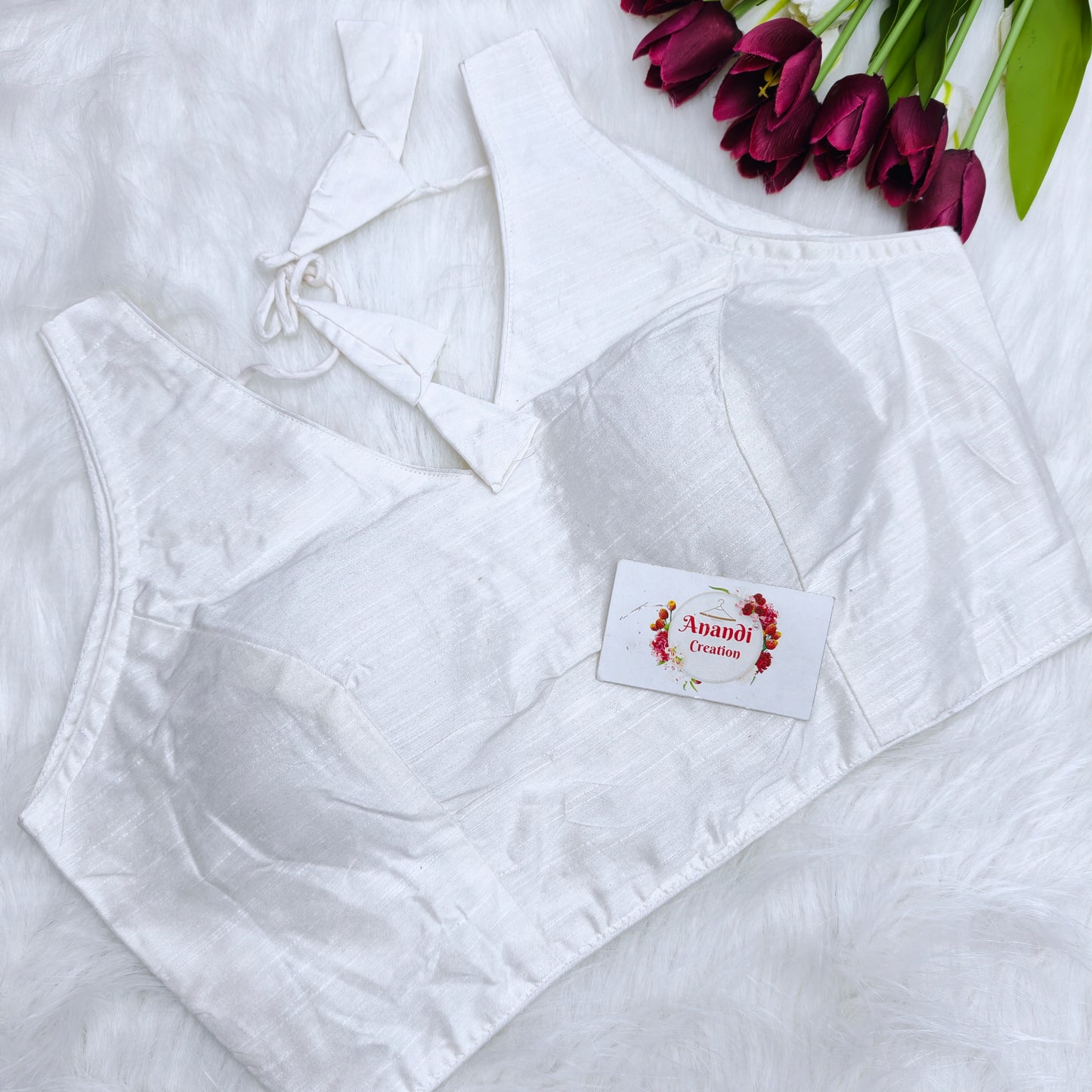 Plain Cotton v neck Blouses