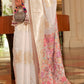 Spanish White Pashmina Silk Saree