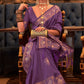 Viola Purple Tussar Silk Saree with Sequence Work