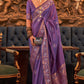Viola Purple Tussar Silk Saree with Sequence Work